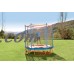 Little Tikes Easy Store 7-Foot Folding Trampoline, with Safety Enclosure and Padded Frame, Blue/Red   564970977